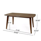 Mesa de Comedor de Madera de Caucho Darien de Mediados de Siglo de Christopher Knight Home, Nogal