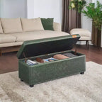 Banco otomano de almacenamiento, banco de dormitorio con almacenamiento, banco de entrada, otomano con bisagras de seguridad de almacenamiento, carga 300 kg