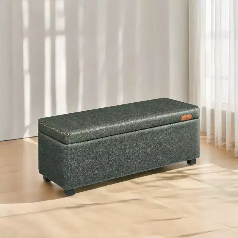 Storage Ottoman Bench, Bedroom Bench with Storage Entryway Bench, Ottoman with Storage Safety Hinges, Loads 660 lb