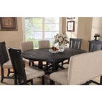 Mesa de comedor extensible redonda de pino macizo