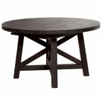 Mesa de comedor extensible redonda de pino macizo