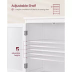 VASAGLE Armario de suelo para baño, Mueble de almacenamiento de baño, Armario independiente con 2 cajones y 2 puertas