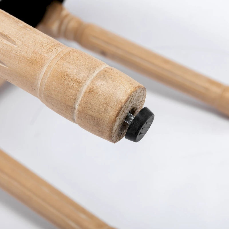 Sillas de comedor de madera maciza con tapizado de lino, juego de 2