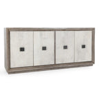 Aparador buffet gris envejecido de 80" con puertas laminadas de hormigón