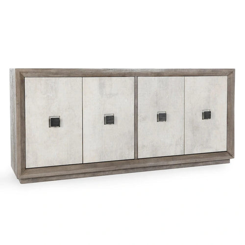 Aparador buffet gris envejecido de 80" con puertas laminadas de hormigón