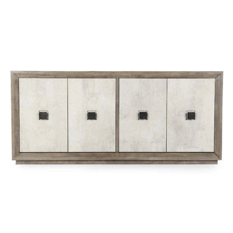 Aparador buffet gris envejecido de 80" con puertas laminadas de hormigón