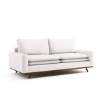 HOGARES: Interior + Exterior Sofá Gubera de 82" estilo Mid-Century con Tapicería de Mezcla de Algodón y Lino y Cojines de Mezcla de Plumas