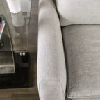 HOGARES: Interior + Exterior Sofá Gubera de 82" estilo Mid-Century con Tapicería de Mezcla de Algodón y Lino y Cojines de Mezcla de Plumas