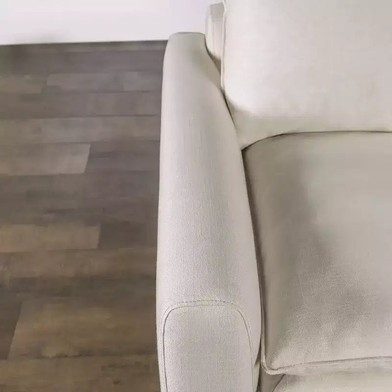 HOGARES: Interior + Exterior Sofá Gubera de 82" estilo Mid-Century con Tapicería de Mezcla de Algodón y Lino y Cojines de Mezcla de Plumas