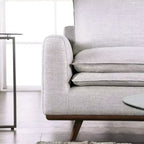 HOGARES: Interior + Exterior Sofá Gubera de 82" estilo Mid-Century con Tapicería de Mezcla de Algodón y Lino y Cojines de Mezcla de Plumas