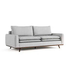HOGARES: Interior + Exterior Sofá Gubera de 82" estilo Mid-Century con Tapicería de Mezcla de Algodón y Lino y Cojines de Mezcla de Plumas