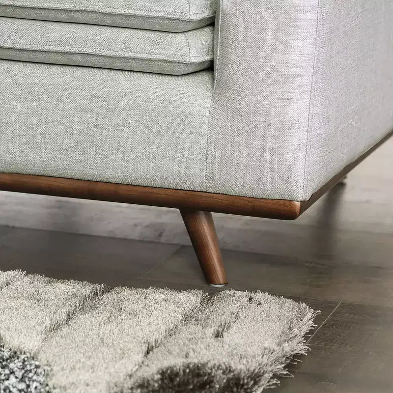 HOGARES: Interior + Exterior Sofá Gubera de 82" estilo Mid-Century con Tapicería de Mezcla de Algodón y Lino y Cojines de Mezcla de Plumas