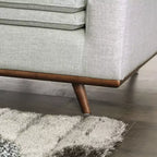 HOGARES: Interior + Exterior Sofá Gubera de 82" estilo Mid-Century con Tapicería de Mezcla de Algodón y Lino y Cojines de Mezcla de Plumas