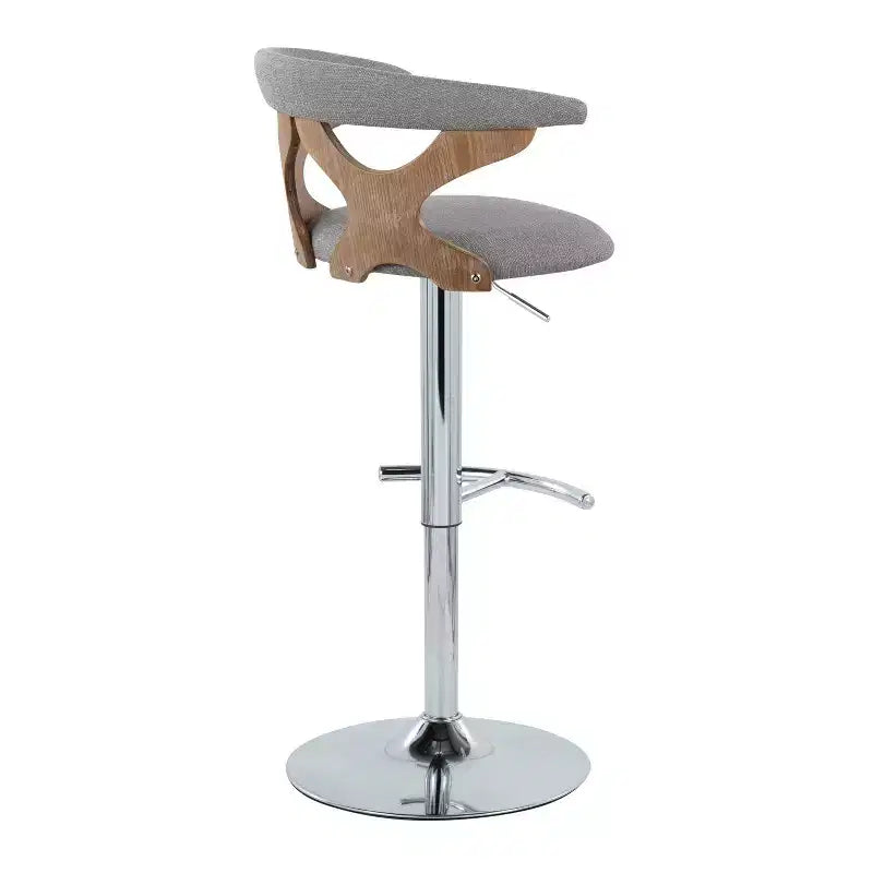 LumiSource Set de 2 taburetes de bar ajustables Gardenia Chrome Fabric