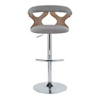 LumiSource Set de 2 taburetes de bar ajustables Gardenia Chrome Fabric