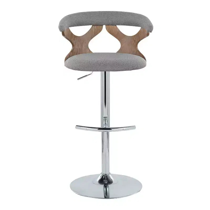 LumiSource Set de 2 taburetes de bar ajustables Gardenia Chrome Fabric