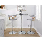 LumiSource Set de 2 taburetes de bar ajustables Gardenia Chrome Fabric