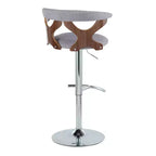 LumiSource Set de 2 taburetes de bar ajustables Gardenia Chrome Fabric