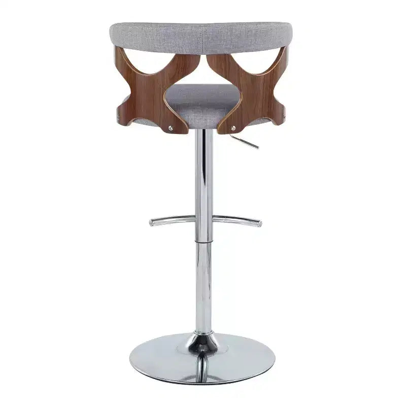 LumiSource Set de 2 taburetes de bar ajustables Gardenia Chrome Fabric