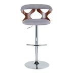 LumiSource Set de 2 taburetes de bar ajustables Gardenia Chrome Fabric