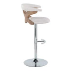 LumiSource Set de 2 taburetes de bar ajustables Gardenia Chrome Fabric