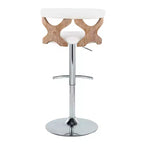 LumiSource Set de 2 taburetes de bar ajustables Gardenia Chrome Fabric