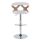 LumiSource Set de 2 taburetes de bar ajustables Gardenia Chrome Fabric