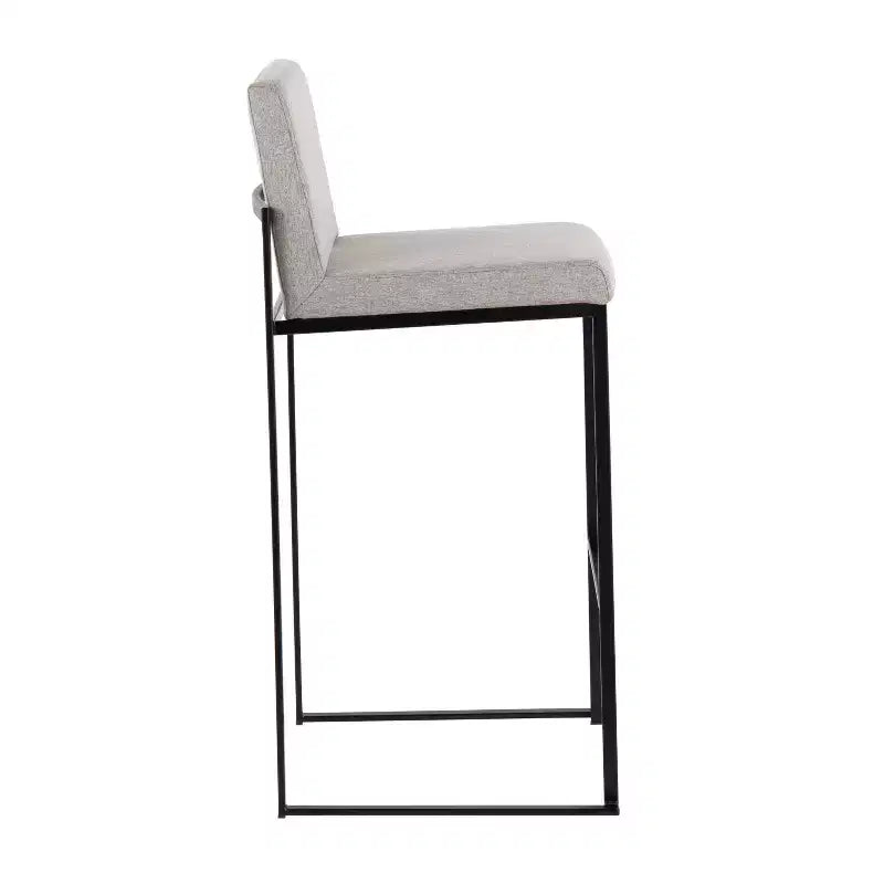 LumiSource Juego de 3 taburetes de bar altos de tela Fuji