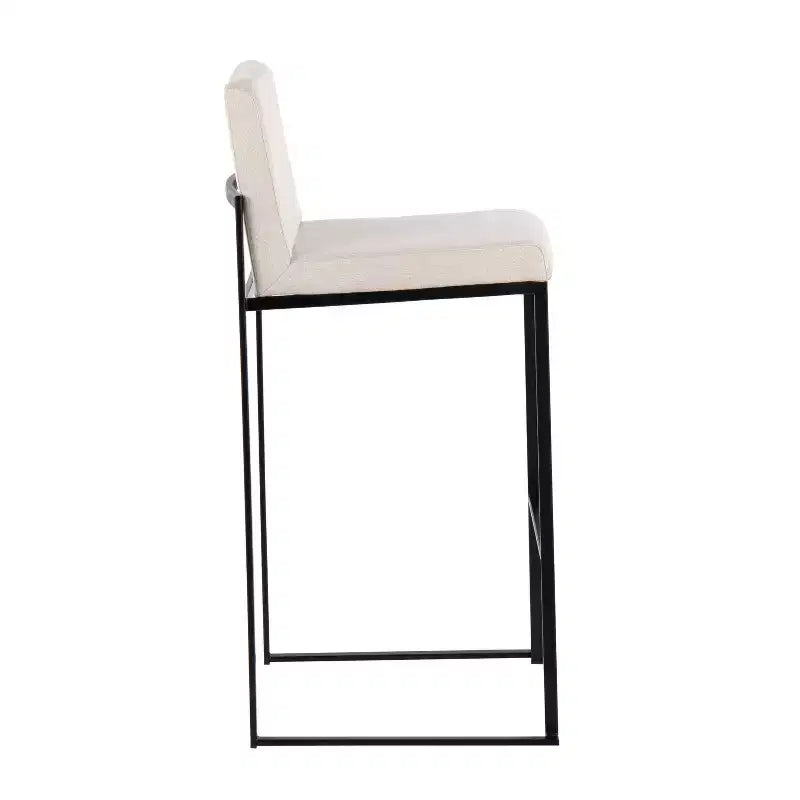 LumiSource Juego de 3 taburetes de bar altos de tela Fuji