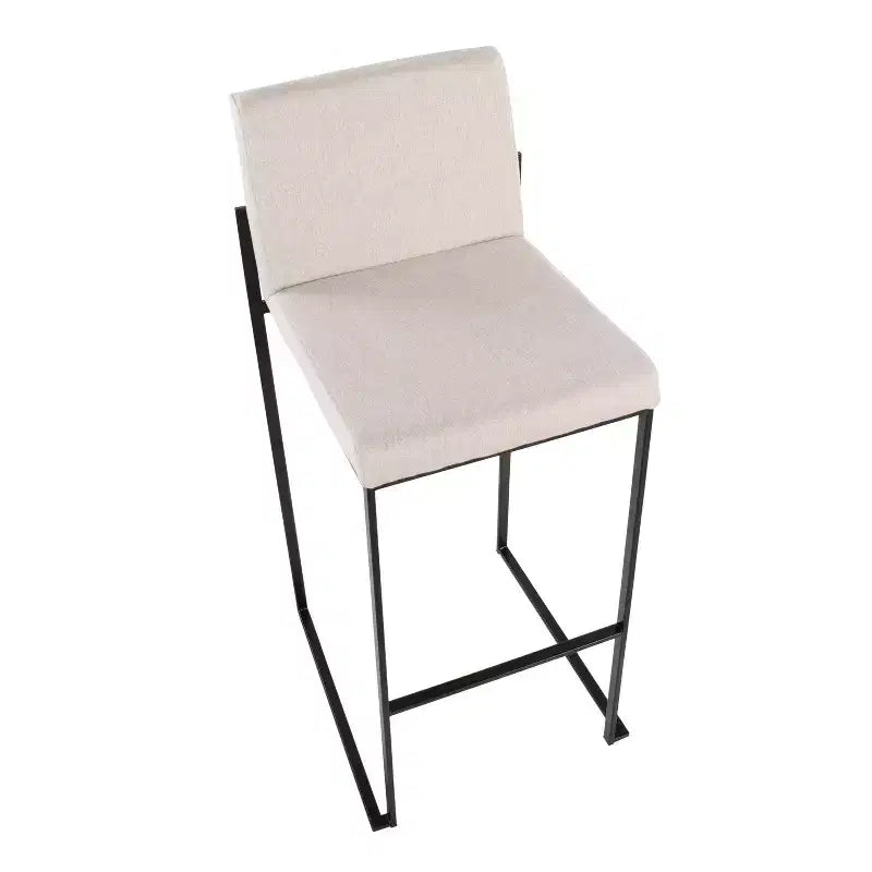 LumiSource Juego de 3 taburetes de bar altos de tela Fuji