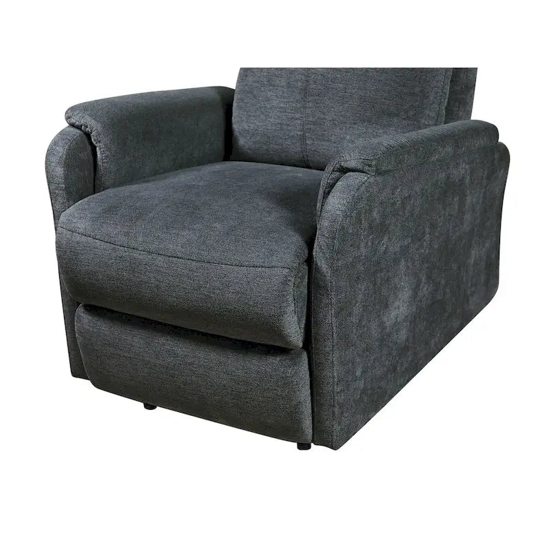 Sillón reclinable eléctrico azul con cargador USB
