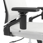 Sillón de oficina de piel sintética con respaldo medio, altura y reposabrazos ajustables